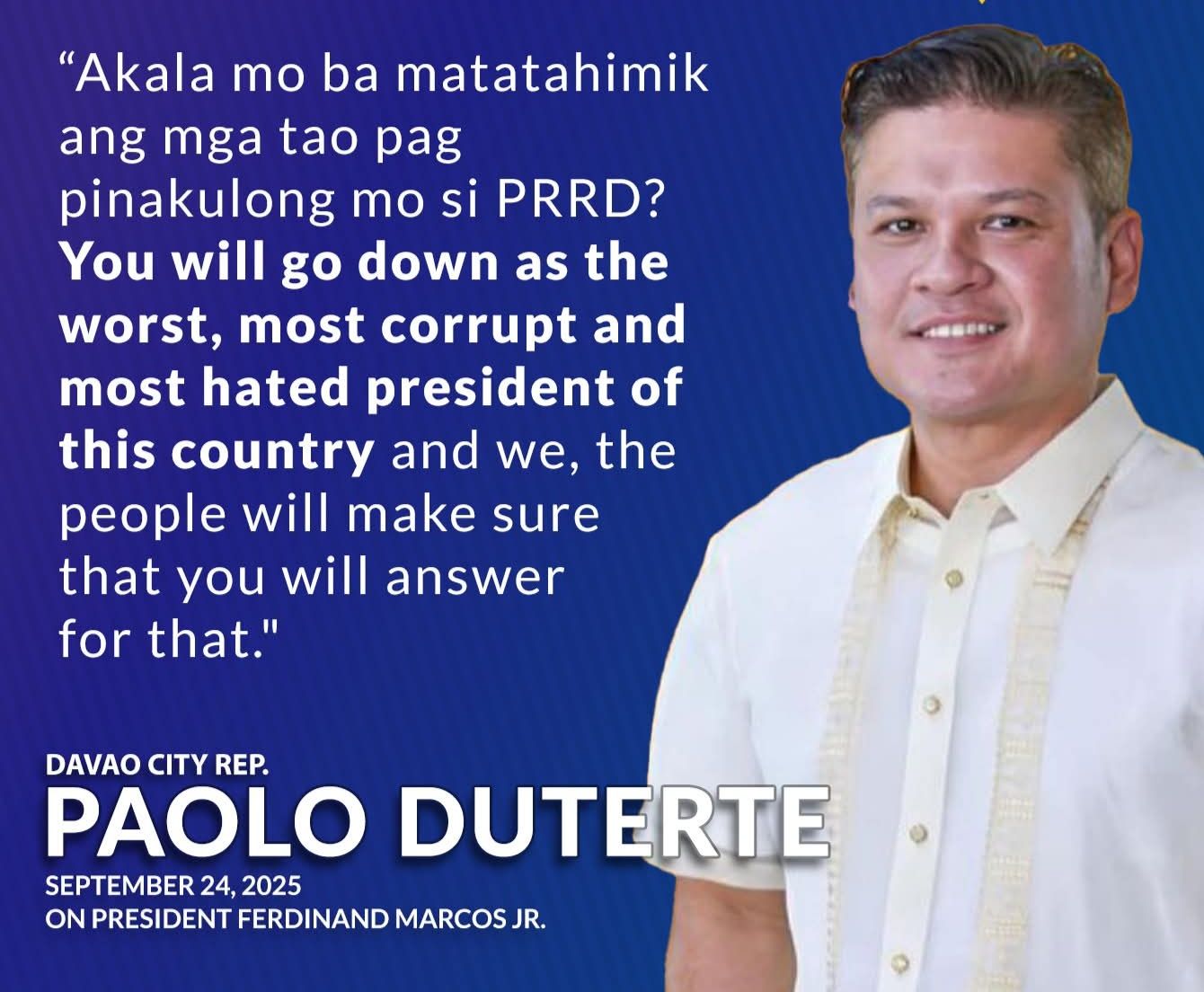 MASA - Bakit nio sinisisi ang pangulo ang pagka kulong Ng AMA mo ...