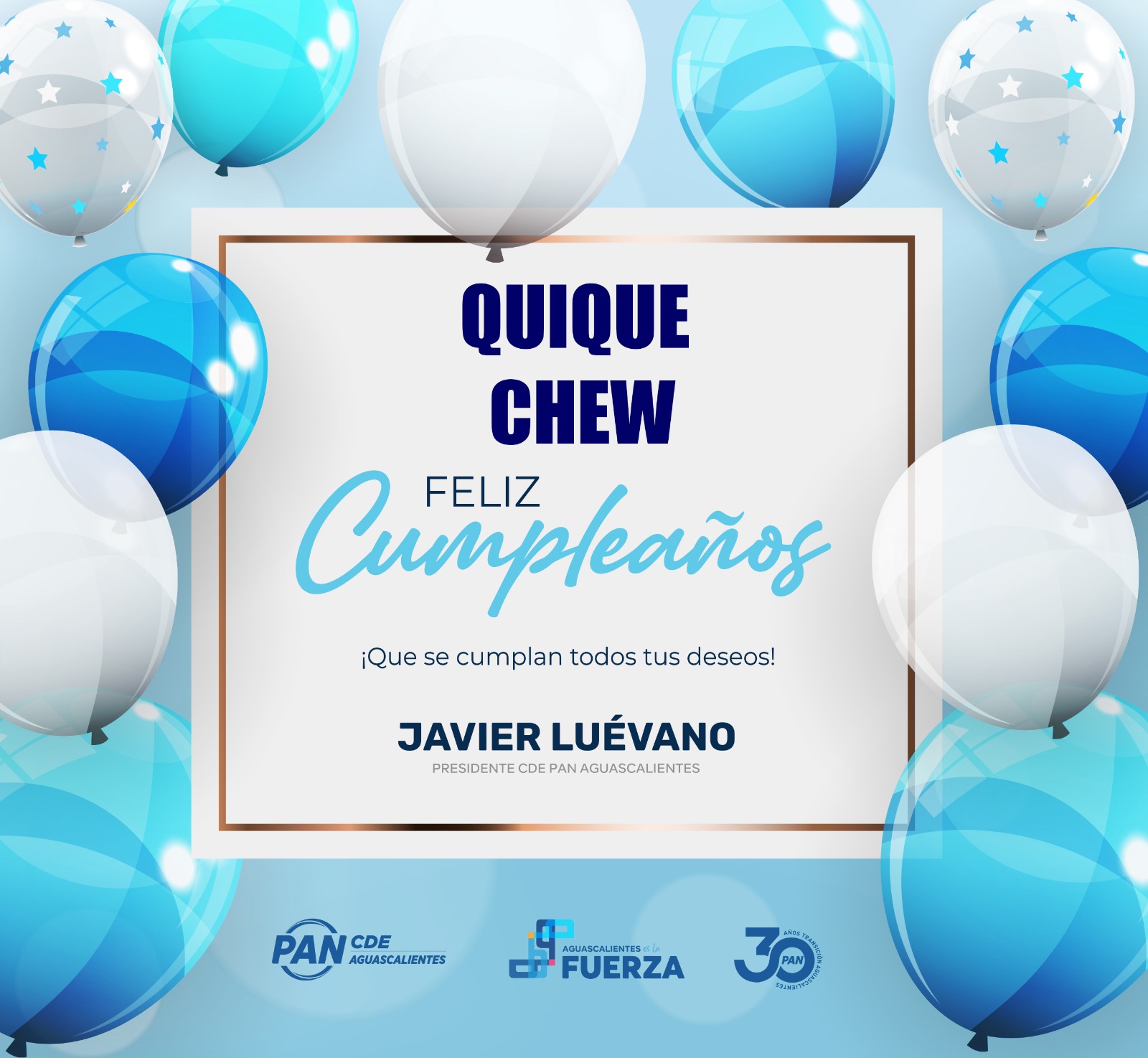 Javier - 🎂 @Quique Chew Muchas felicidades en tu cumpleaños. Que nunca ...