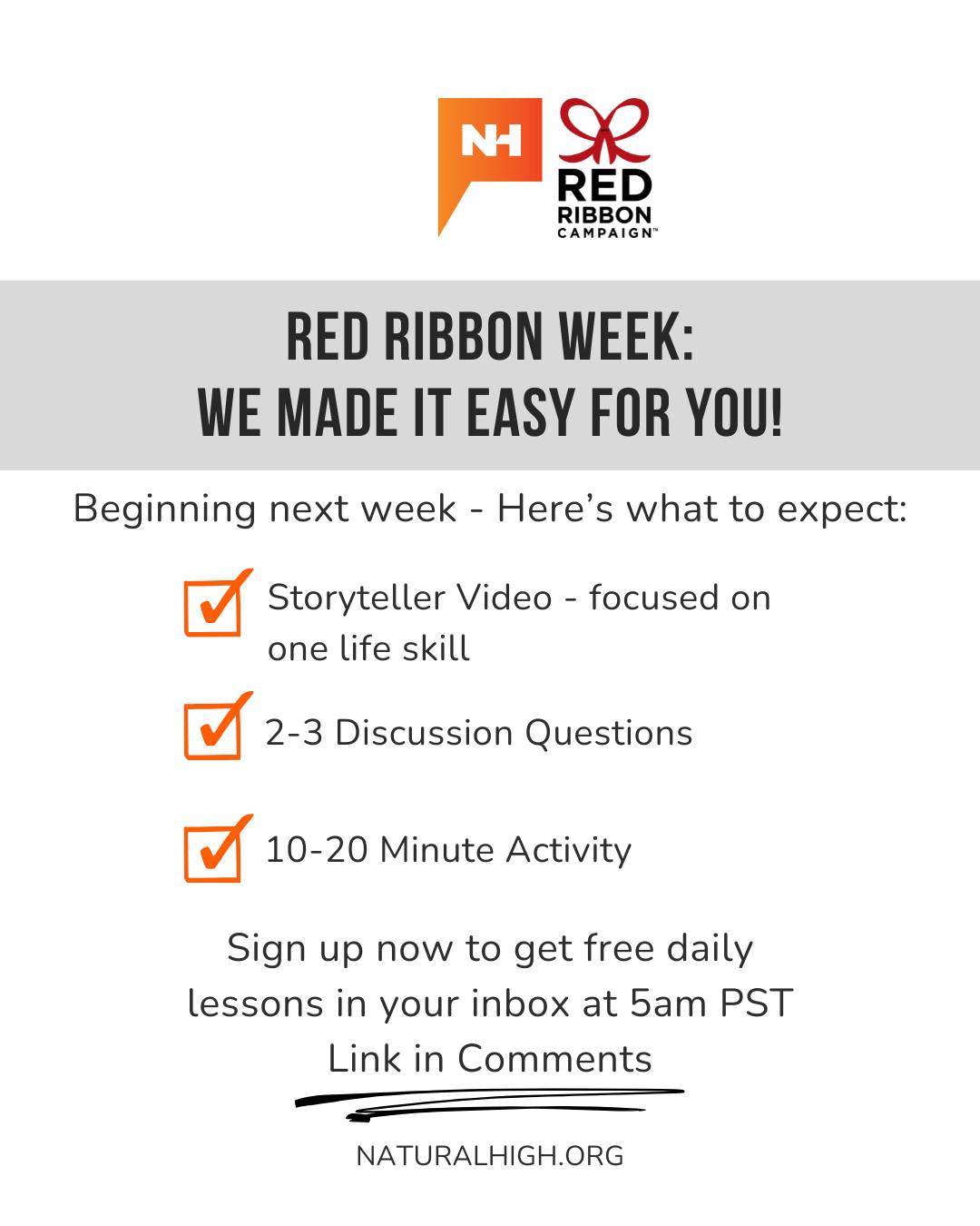 Natural High - Red Ribbon Week Starts October 20! We’ve... | Facebook