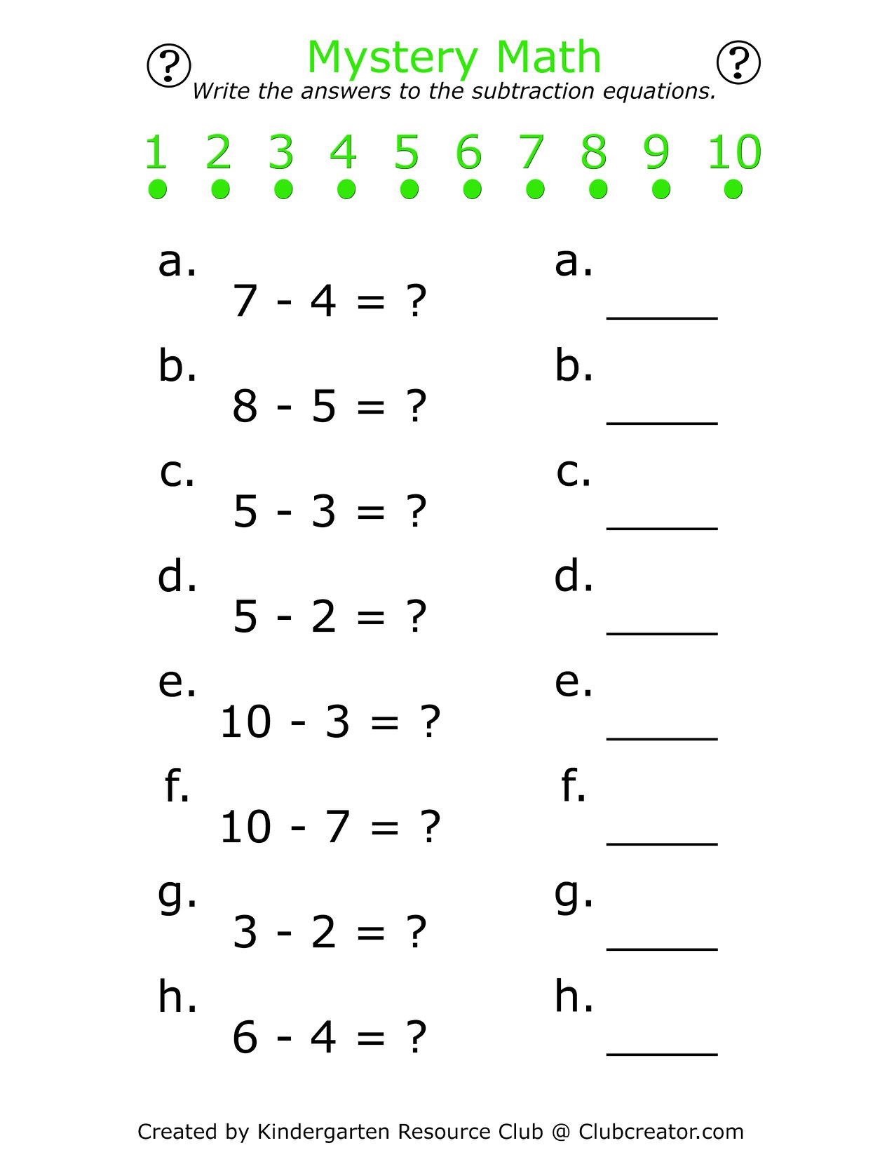 Wednesday's Math Worksheet for Kindergarten #kindergarten #math # ...