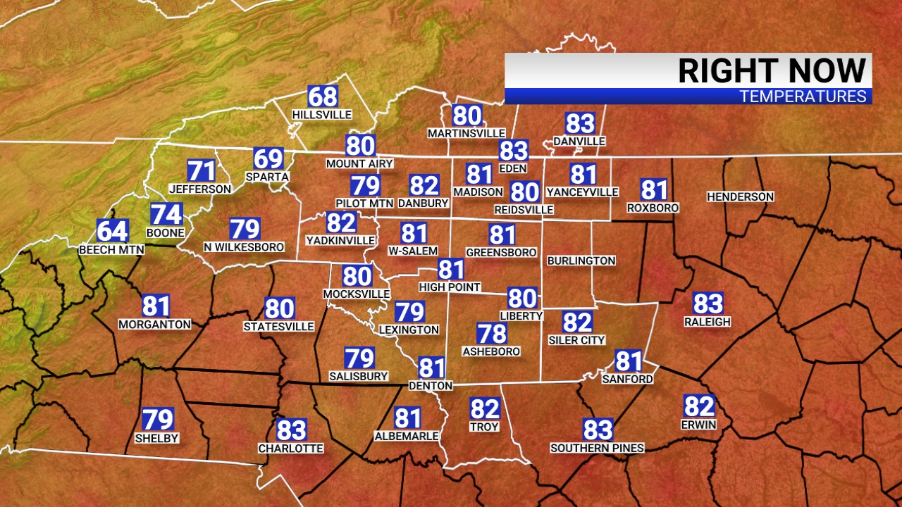 FOX - Here are your lunchtime temperatures from the FOX8 MAX Weather ...