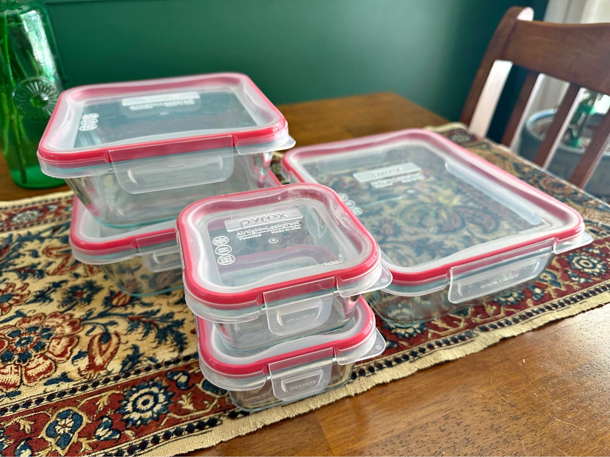 Lot of 5 glass Pyrex storage containers. - Storage Bins & Baskets ...