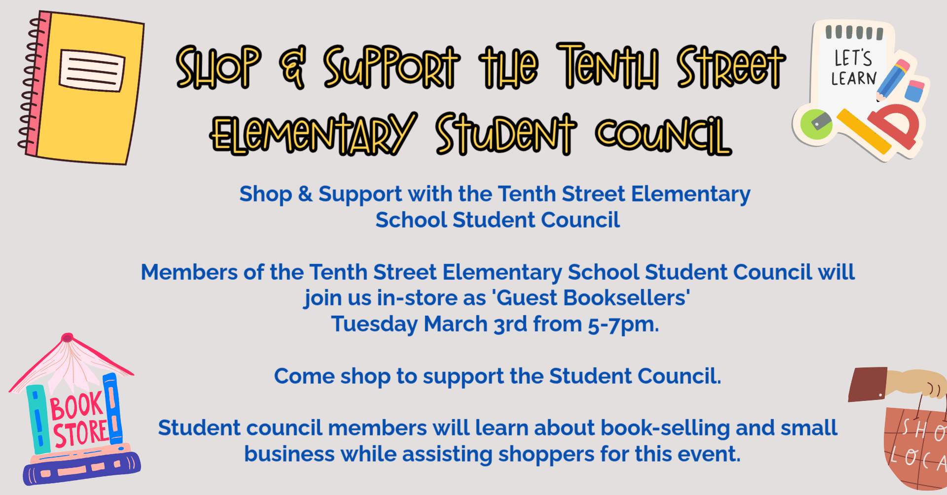 Shop & Support the Tenth Street Elementary Student Council
