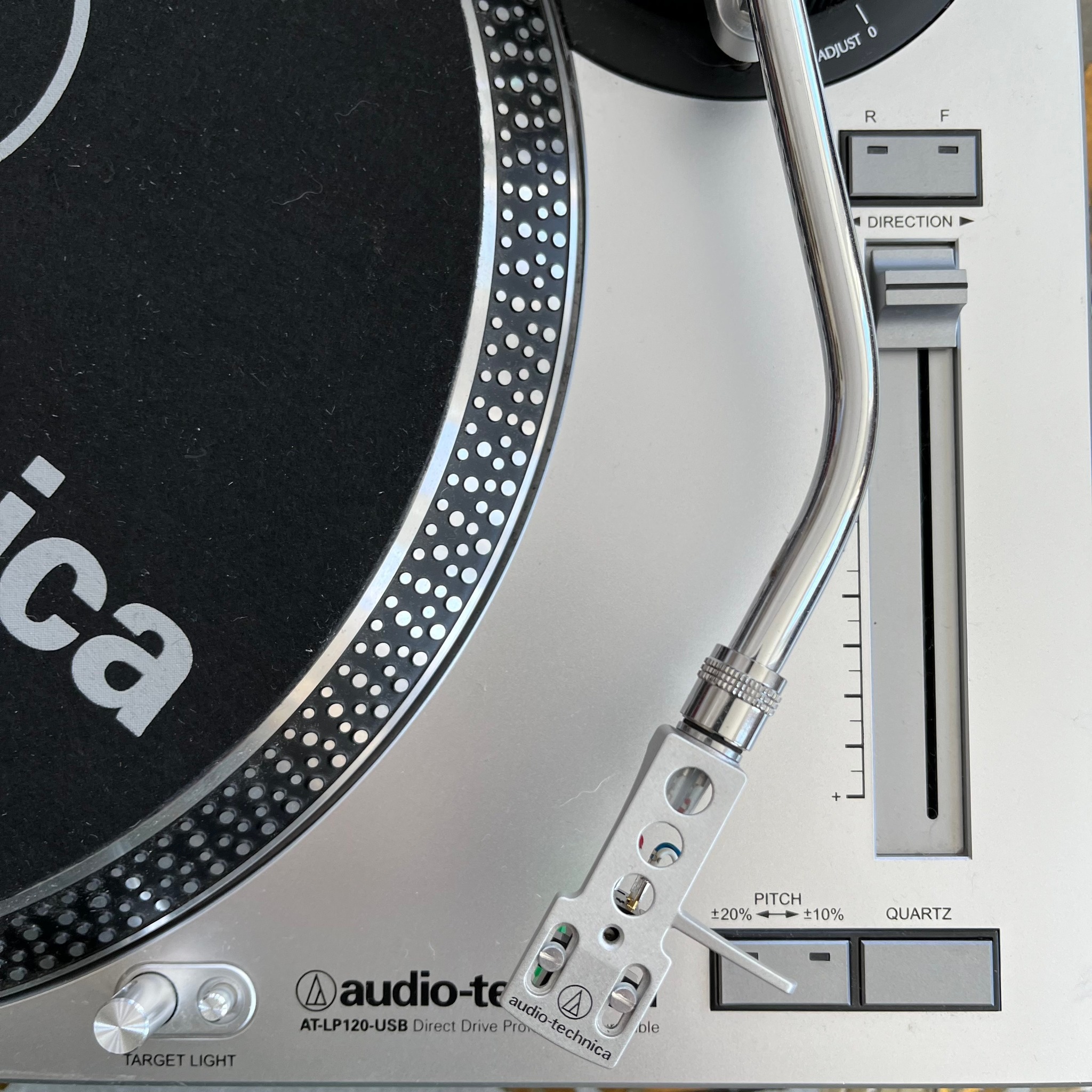 Audio-Technica AT-LP120-USB Direct-Drive Professional Turntable In Silver Bundled With The At 6012 Record Cleaner Kit