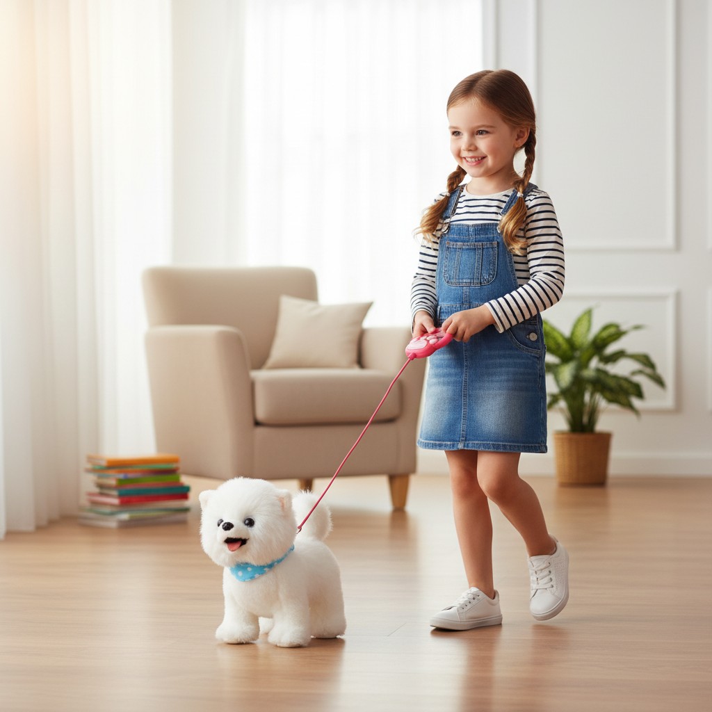 Juguete Interactivo Para Perros, Juguete De Perro Cachorro Que Camina Y Ladra Con Correa De Control Remoto Para Niños, 5 Tipos De Voz Malcriada Y 8 Canciones En Inglés | Bodega Aurrera en línea