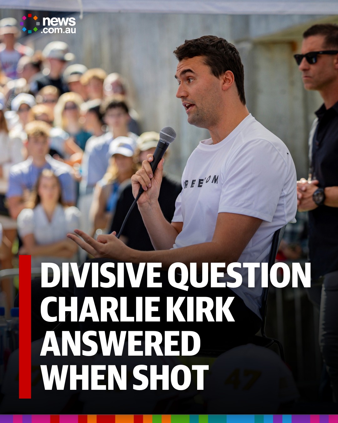 News.com.au - Seconds before Charlie Kirk was fatally shot dead he was ...