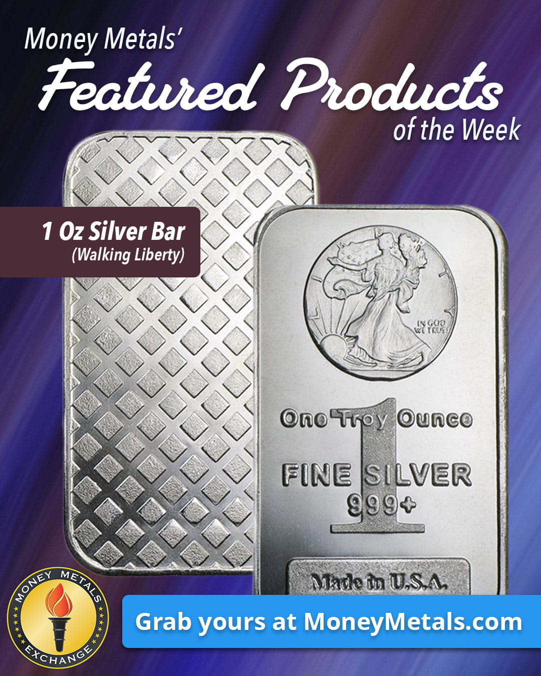 【銀製】金メモリアル 銀メダル シルバー Money Metals' Featured Product of the Week: the Walking Liberty 1