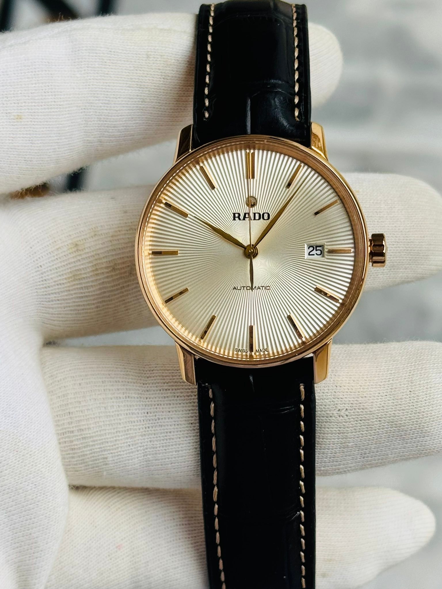 🌟 Rado eSenza 964.0490.3 Black Dial Leather Strap Swiss Quartz