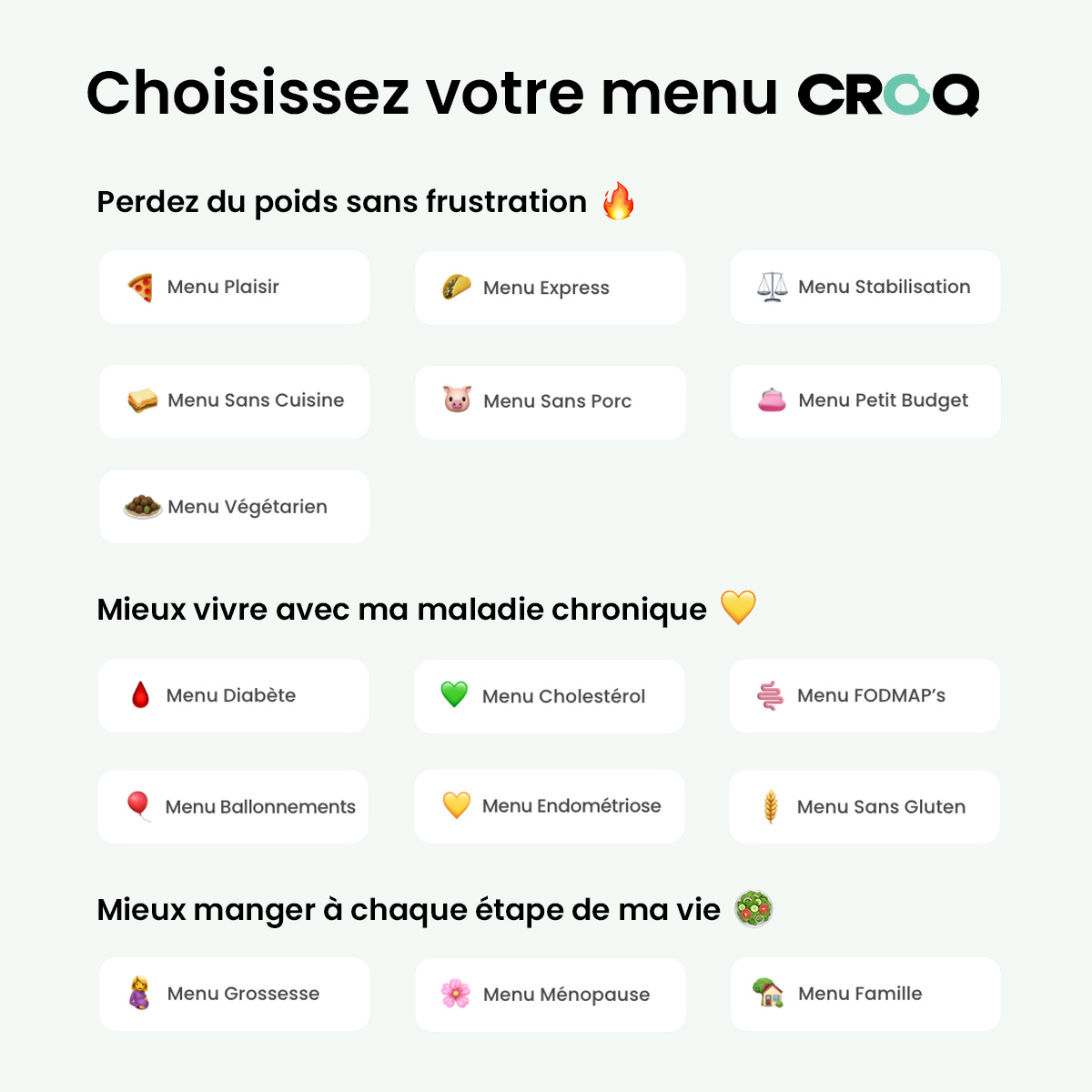 Croq - 🥗 Choisissez le menu CROQ qui vous correspond... | Facebook