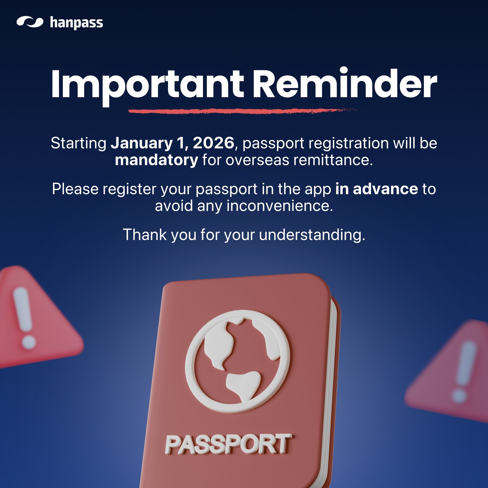 HANPASS - Important Reminder para sa mga ka-Hanpass! 📣 Simula January 1 ...
