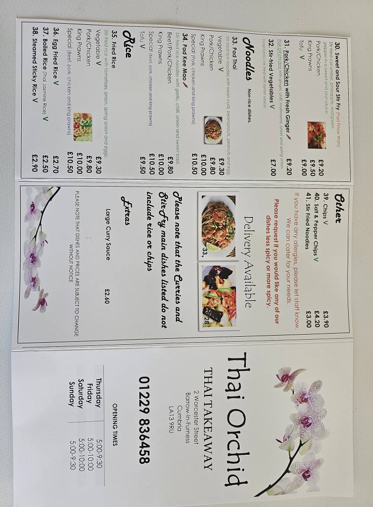 Thai Orchid Takeaway | Barrow in Furness