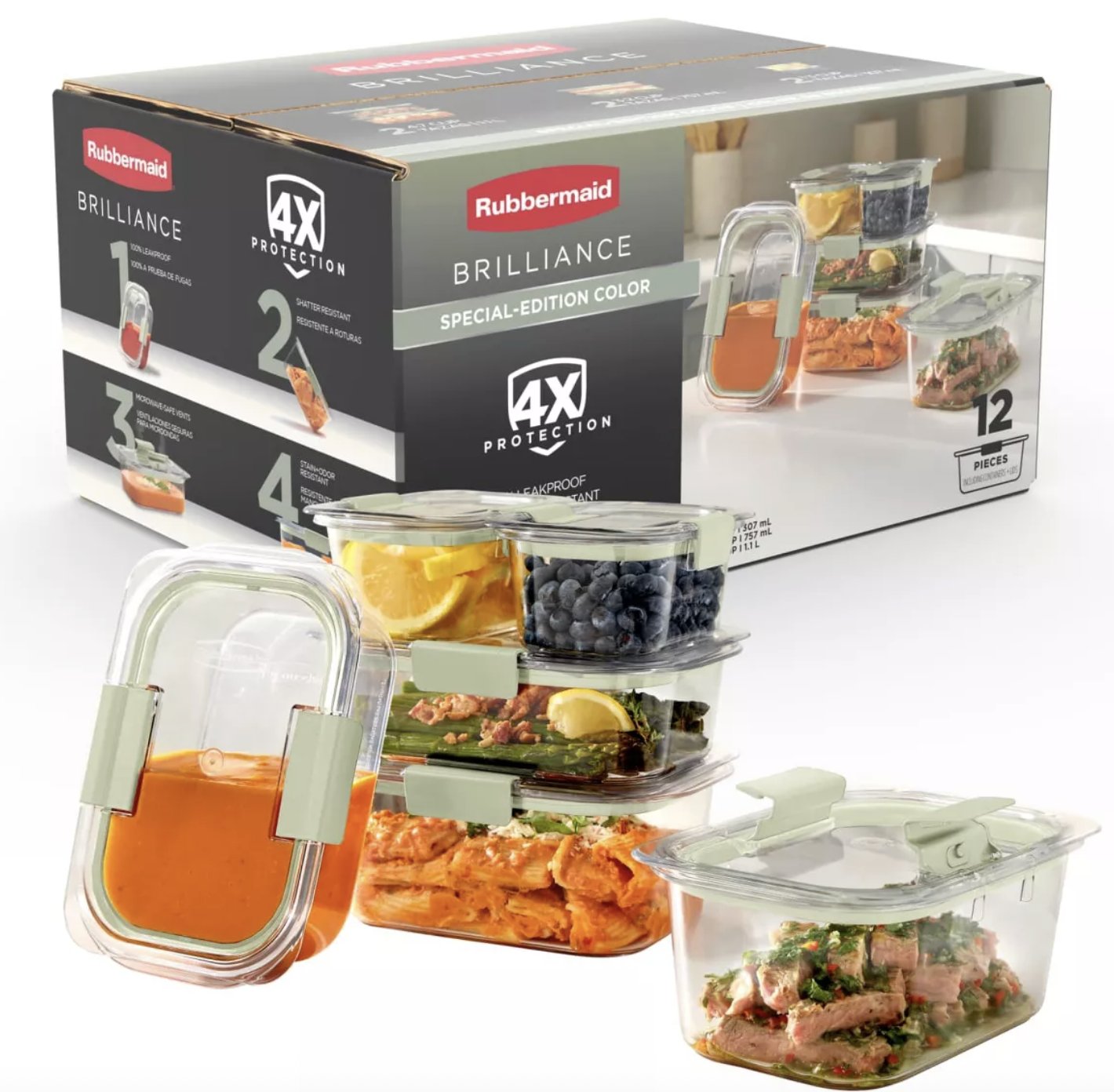 Rubbermaid Brilliance 12pc Food Storage Container Set in this