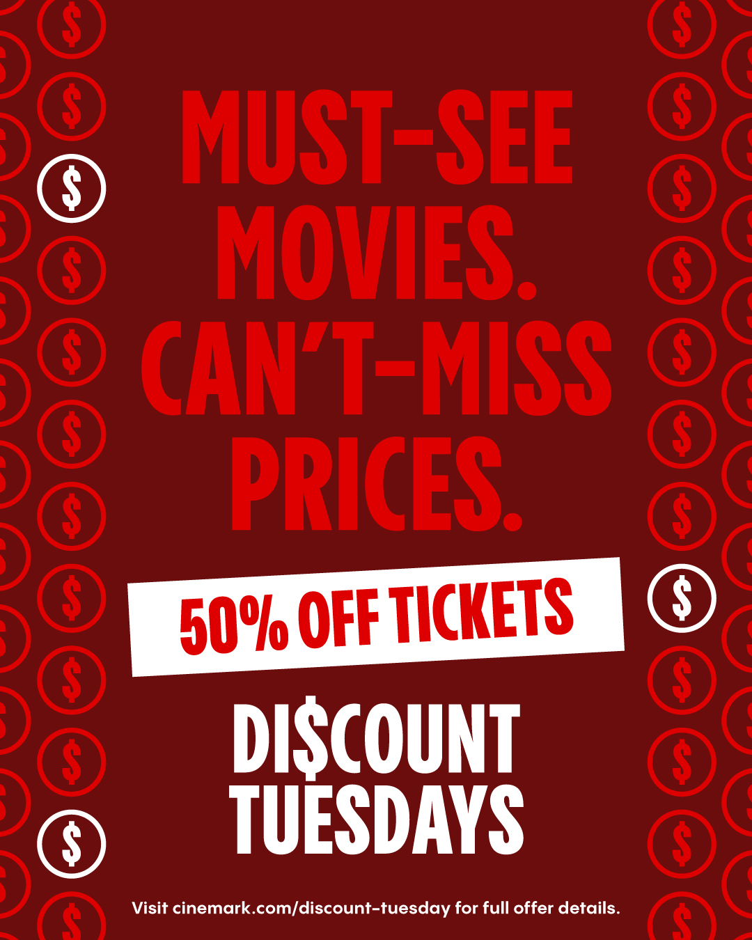 Cinemark - It's Discount Tuesday 🥳 Enjoy the hottest... | Facebook