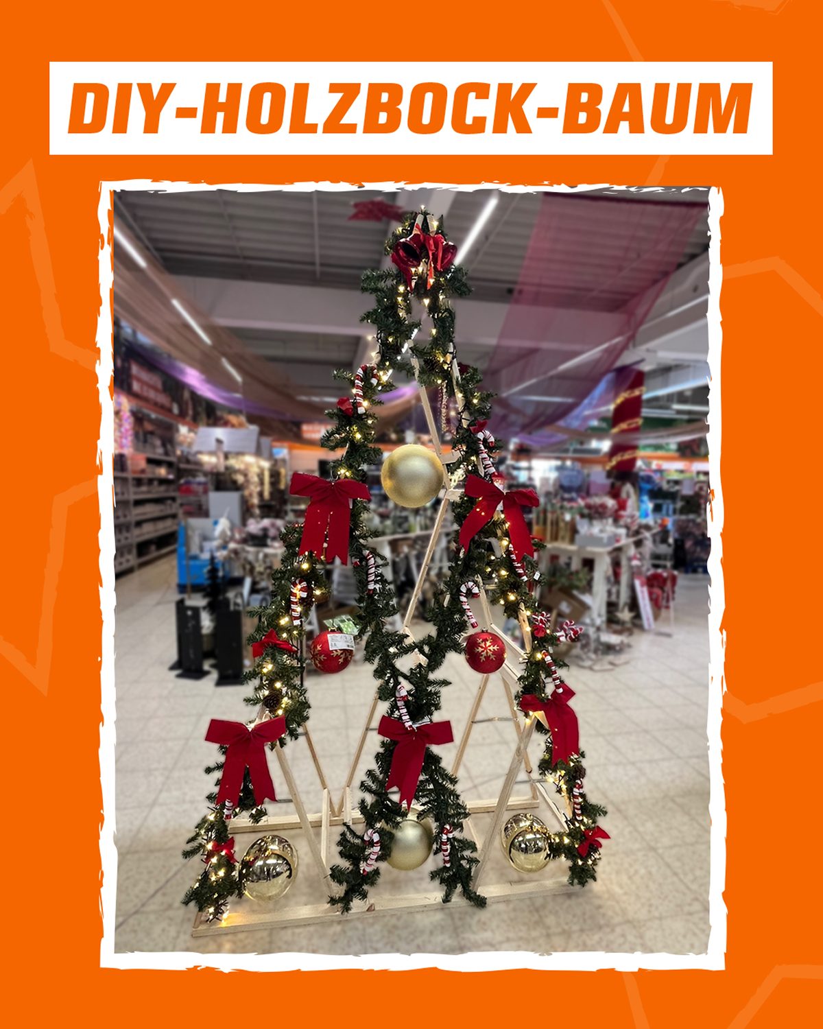 Tannenbaum war gestern – jetzt kommt der Holzbock-Baum! 🎄✨Schnell gebaut, individuell geschmückt und perfekt für alle, die's robust mögen. 💪🎁 📸 OBI Markt Oelde