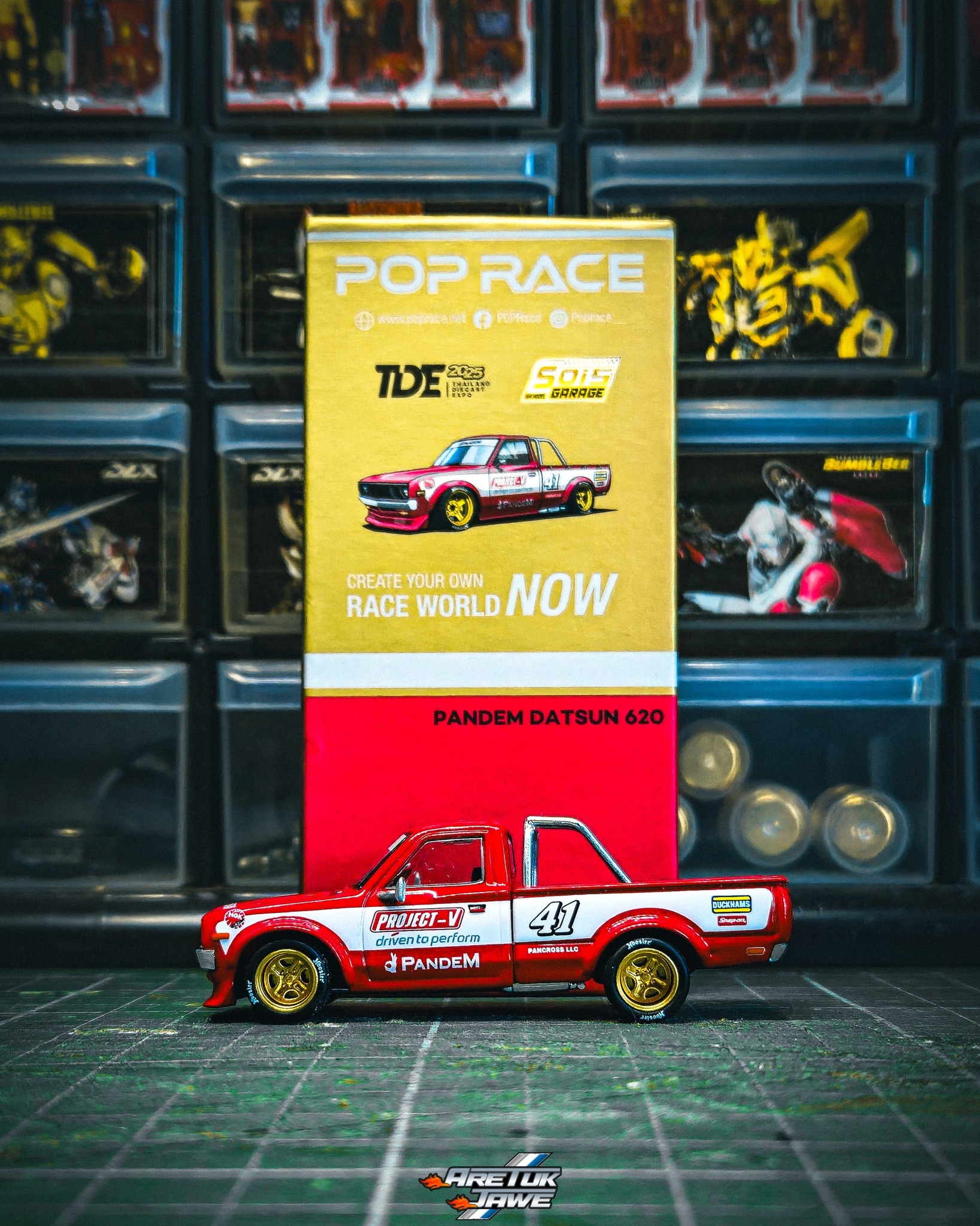 PR640283 Pandem Datsun 620 Red POPRACE 渡 POP RACE இண்மைனை