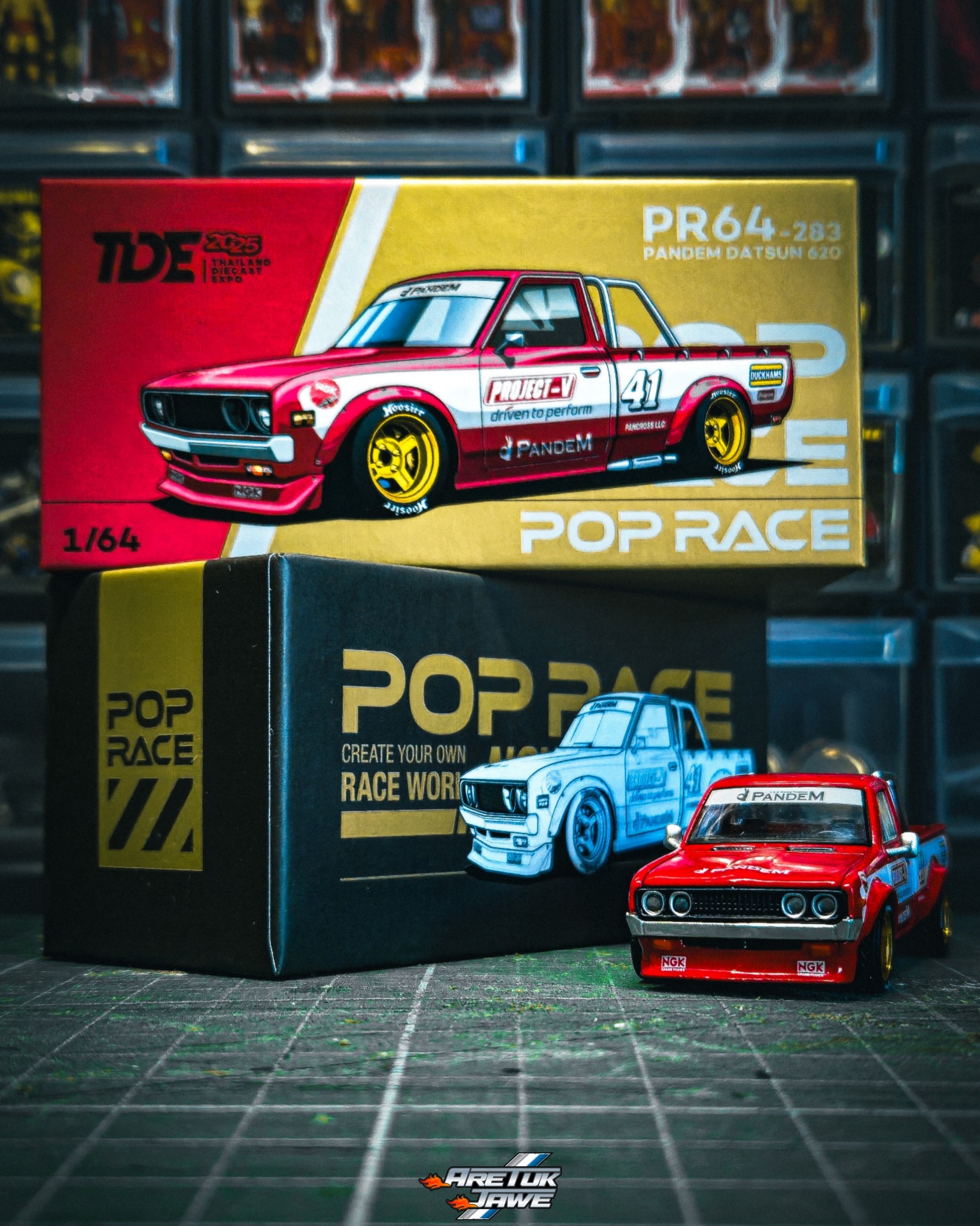 PR640283 Pandem Datsun 620 Red POPRACE 渡 POP RACE இண்மைனை
