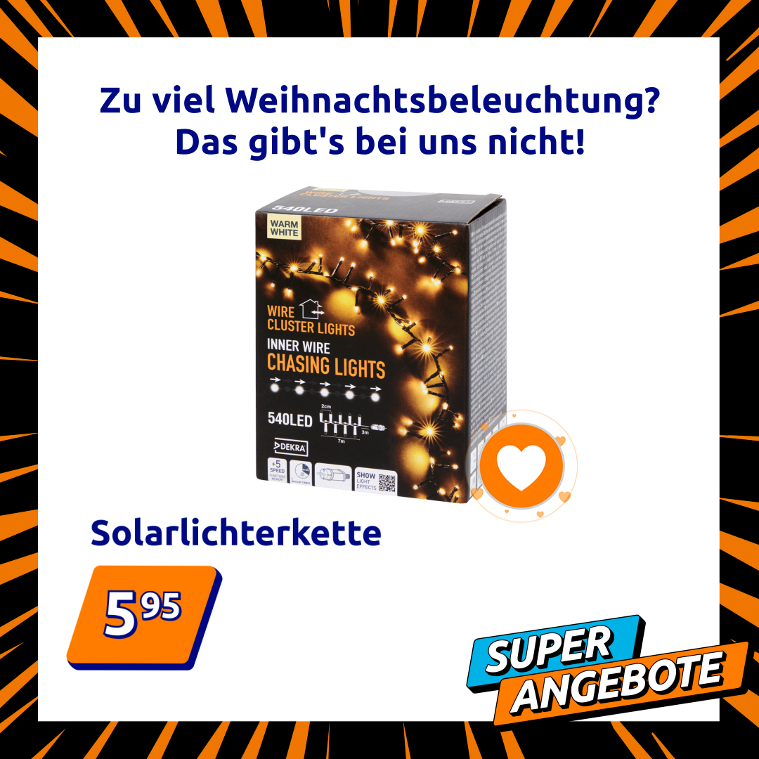 Weihnachten ohne Lichter? Undenkbar! Hol dir jetzt deine Weihnachtsbeleuchtung während der Superdeals zum kleinsten Preis! Entdecke alle unsere Dekoartikel hier: https://go.action.com/sM