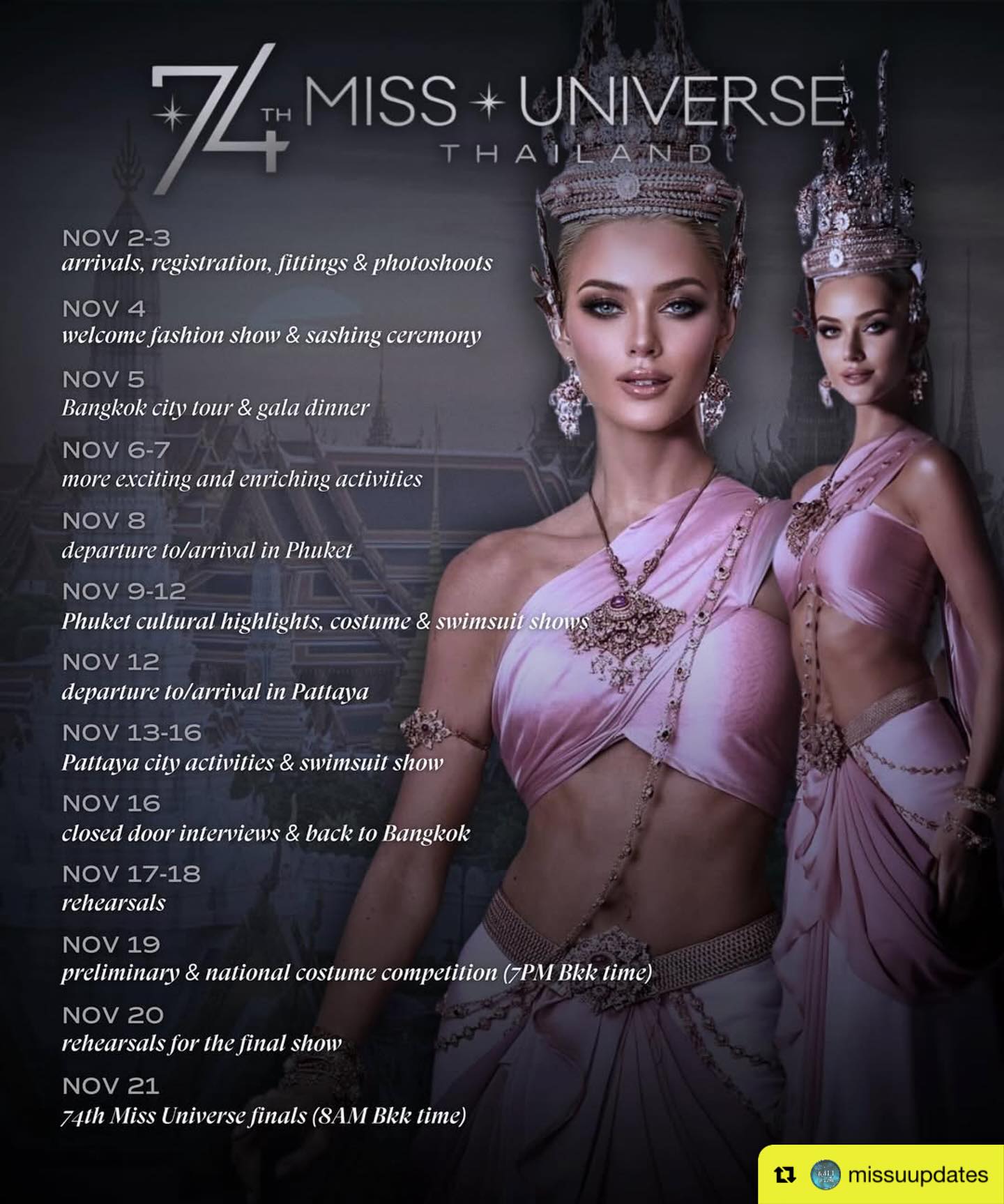 The Pageant - Repost from @missuupdates • Official schedule for the ...