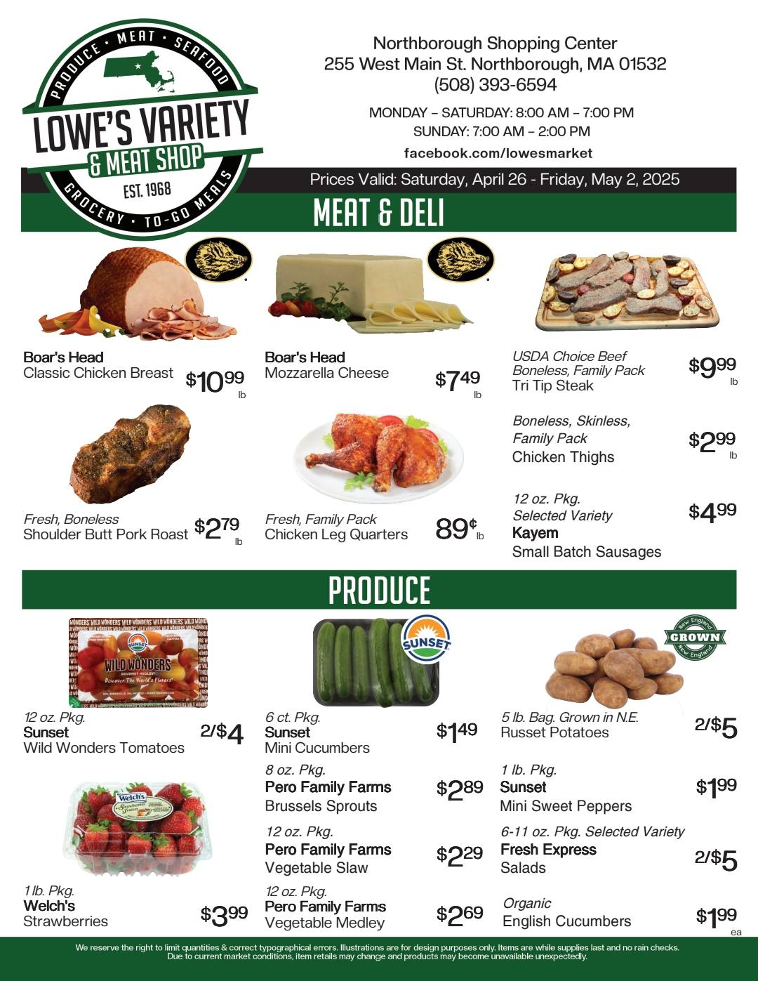 Here are the week's sales! Now through Friday.