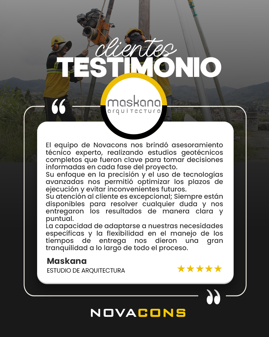 Novacons - 🔸 La excelencia que nos distingue 🔸 Gracias a @maskana.arq ...