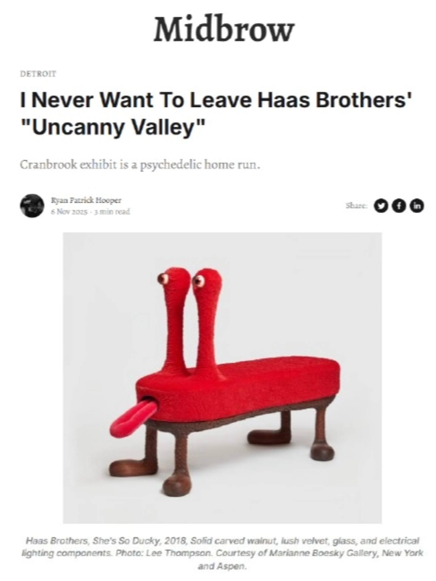 Haas Brothers' Uncanny Valley exhibition at Cranbrook Art Museum