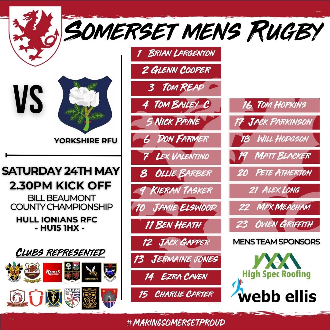 Somerset RFU - 📣Men’s Team Announcement 📣... | Facebook