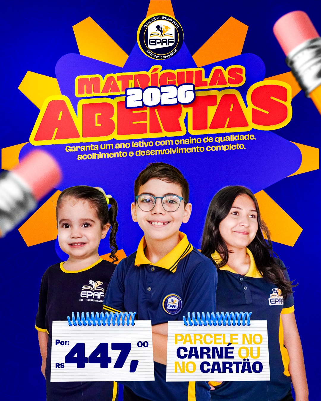 EPAF - 📚 Matrículas 2026 abertas! Na EPAF, cada aluno vive um ano ...