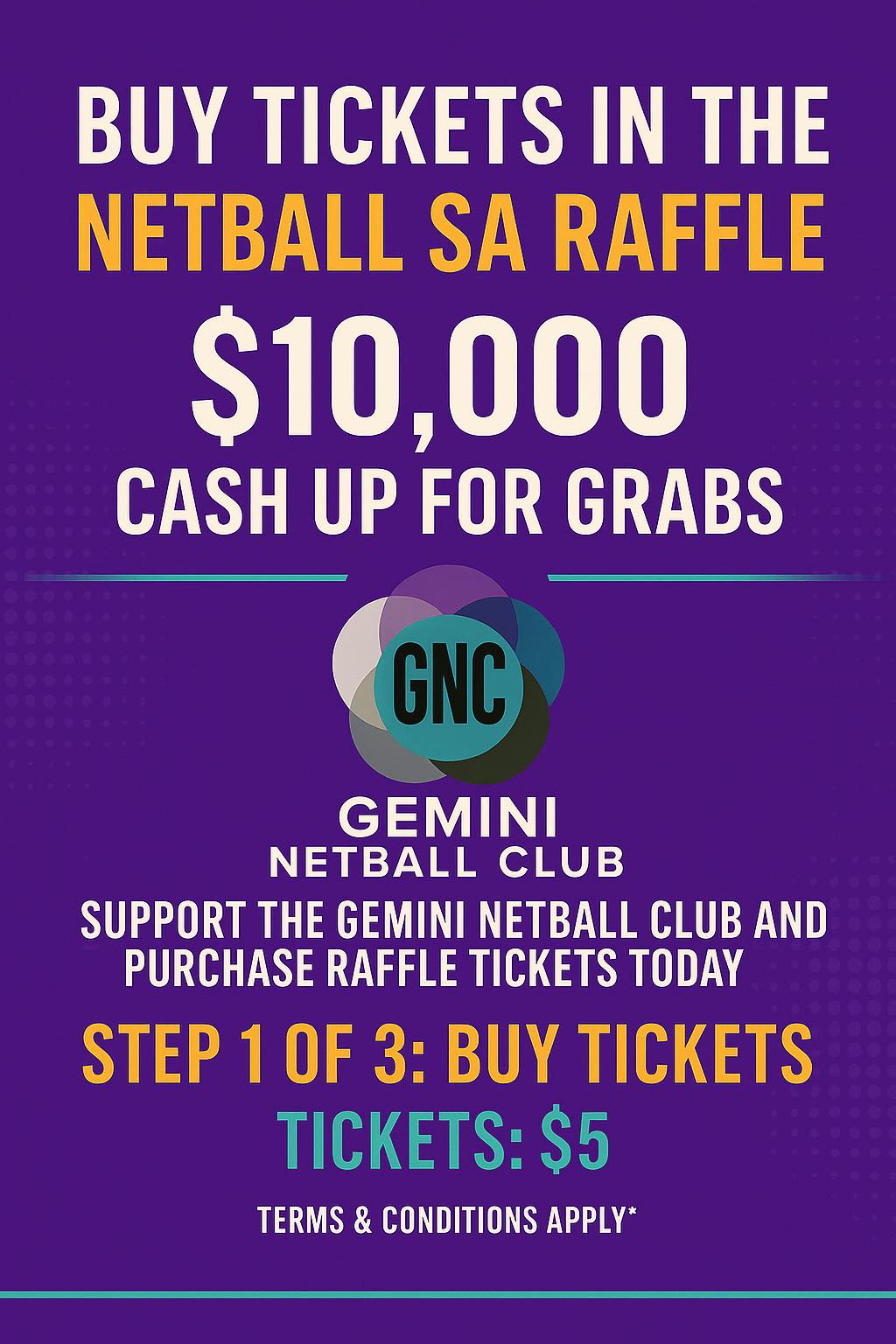 🖤💚💜🏐 NETBALL SA COMMUNITY RAFFLE –... - Gemini Netball Club | Facebook