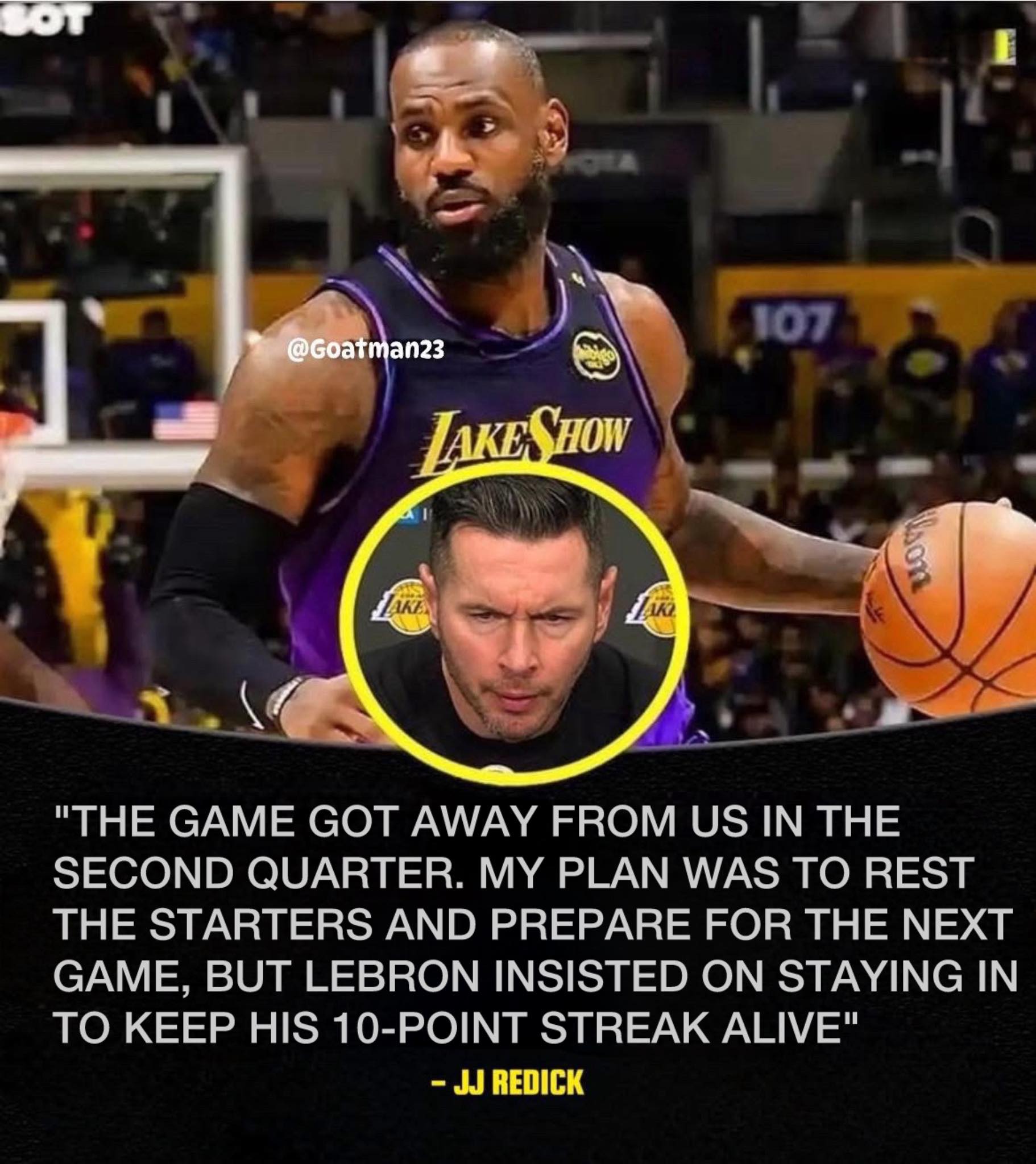 Goatman23 - LeBron only cares about padding his stats, he... | Facebook