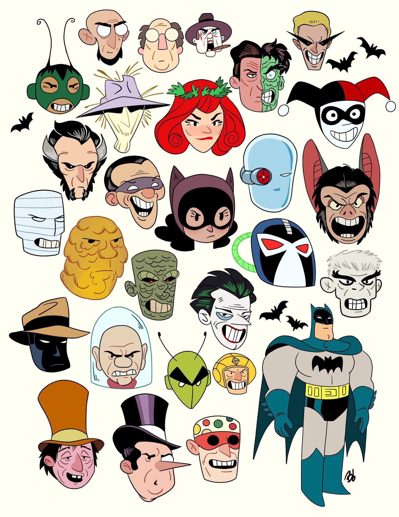 Batman and his Rogues Gallery by Dave Bardin
