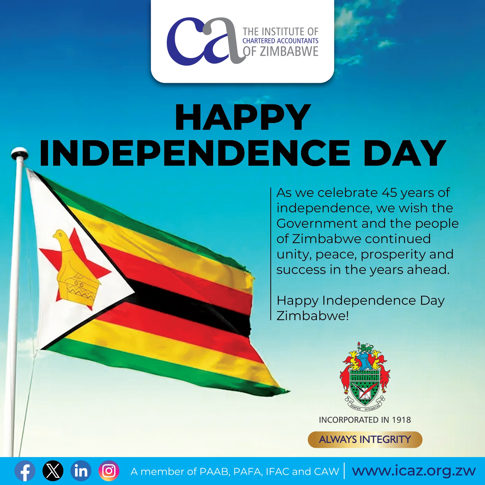 The Institute - Happy 45th Independence Day, Zimbabwe! 🇿 Today we ...