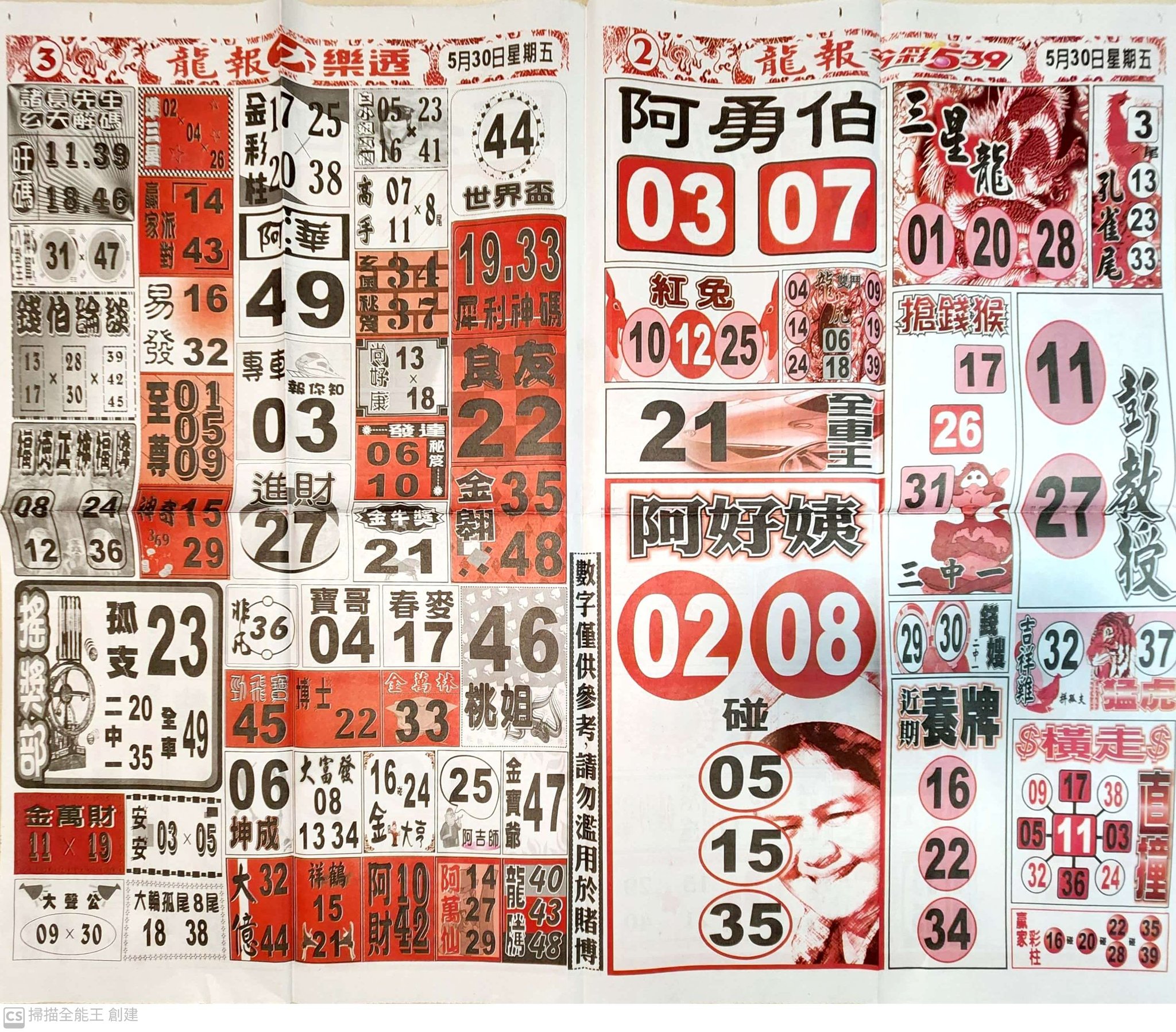 5/30-5/31 #今彩539 報紙