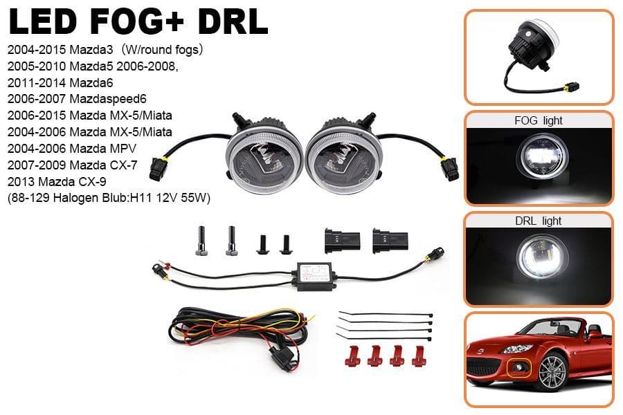 Fog Light Assembly for 2013 2014 2015 Mazda CX-5 With Clear Lens 2PCS OEM Replac
