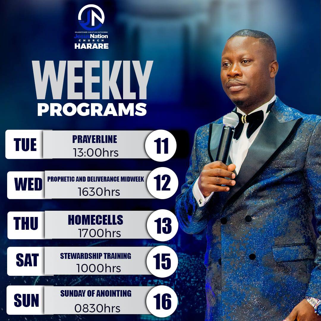 Take note of our... - ECG Harare The Jesus Nation Church | Facebook