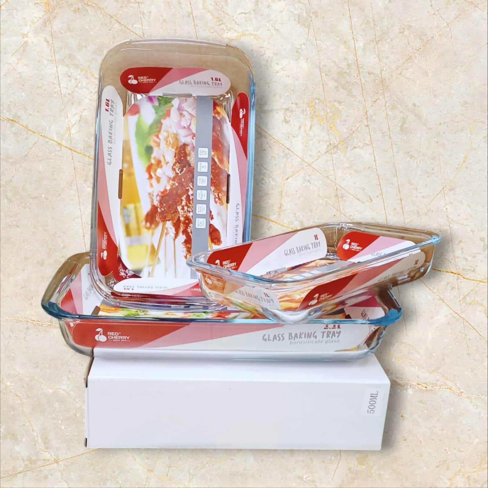 Rickys - 3pc Glass baking tray set at 2400/- 🔸️Capacity: 2.2ltrs, 1 ...