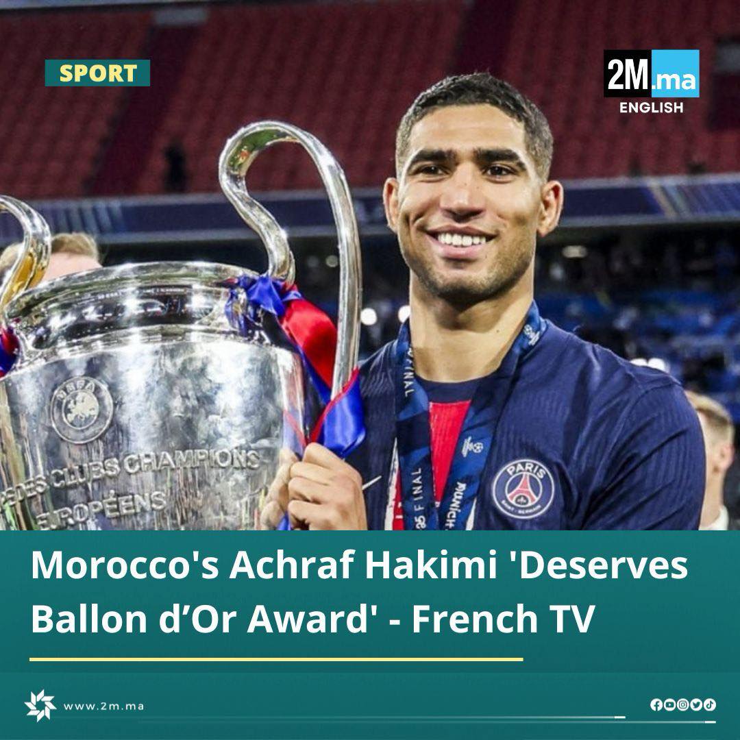 2M.ma - Moroccan international and Paris SG's fullback, Achraf Hakimi ...