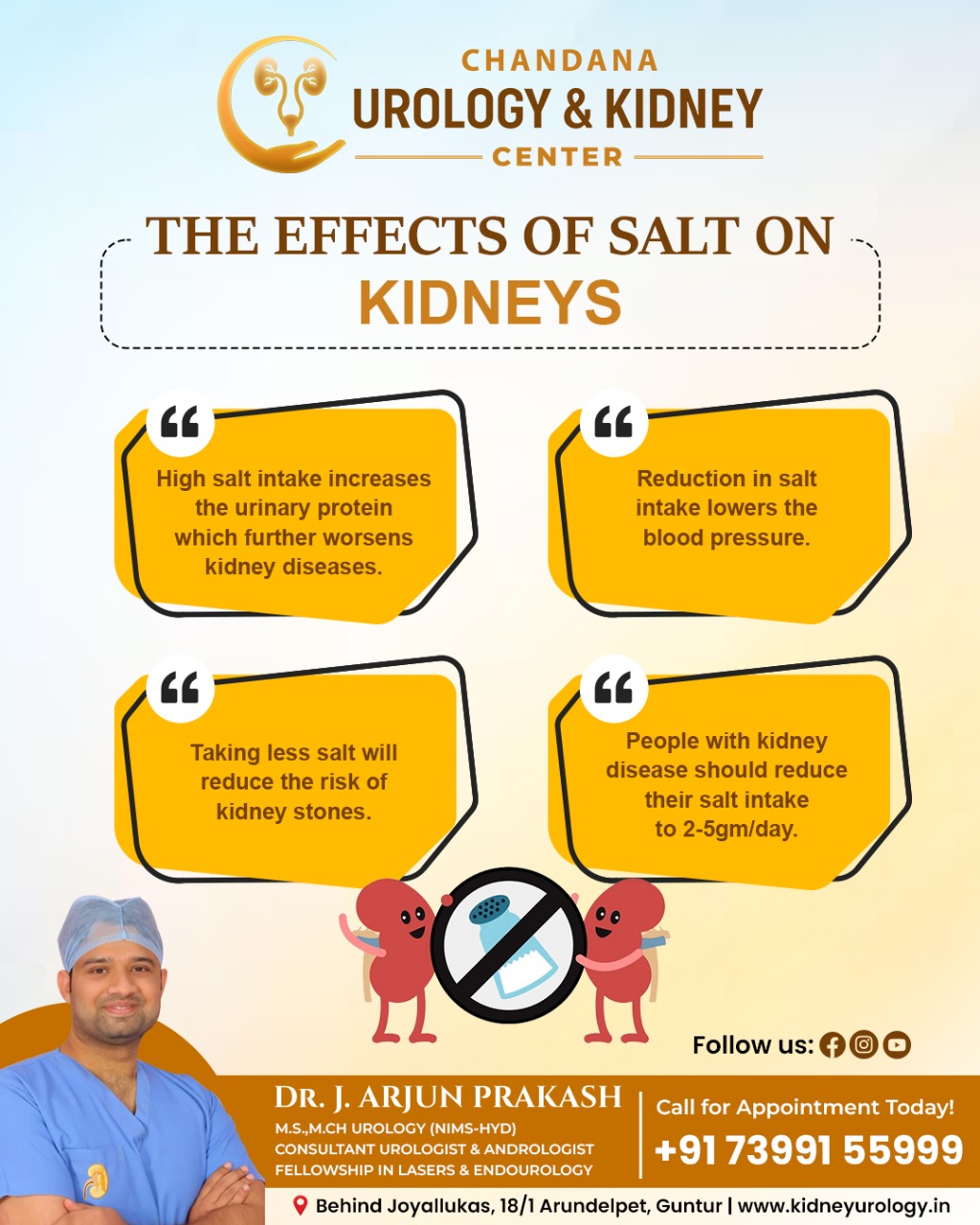 🚫 Too Much Salt Can... - Chandana Urology & Kidney Center | Facebook