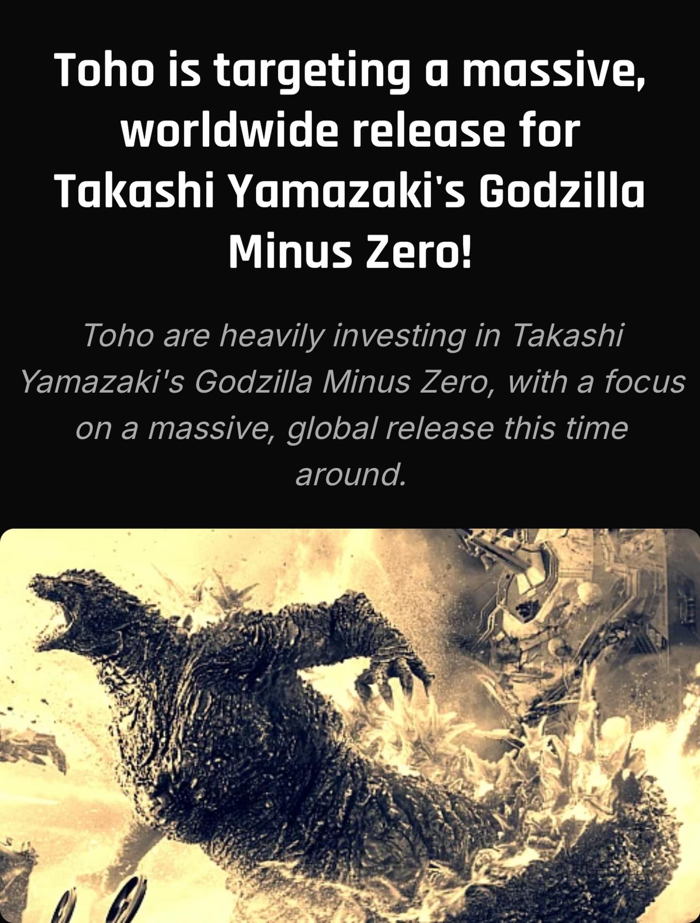 Scified - Toho are going BIG with #GodzillaMinusZero:... | Facebook