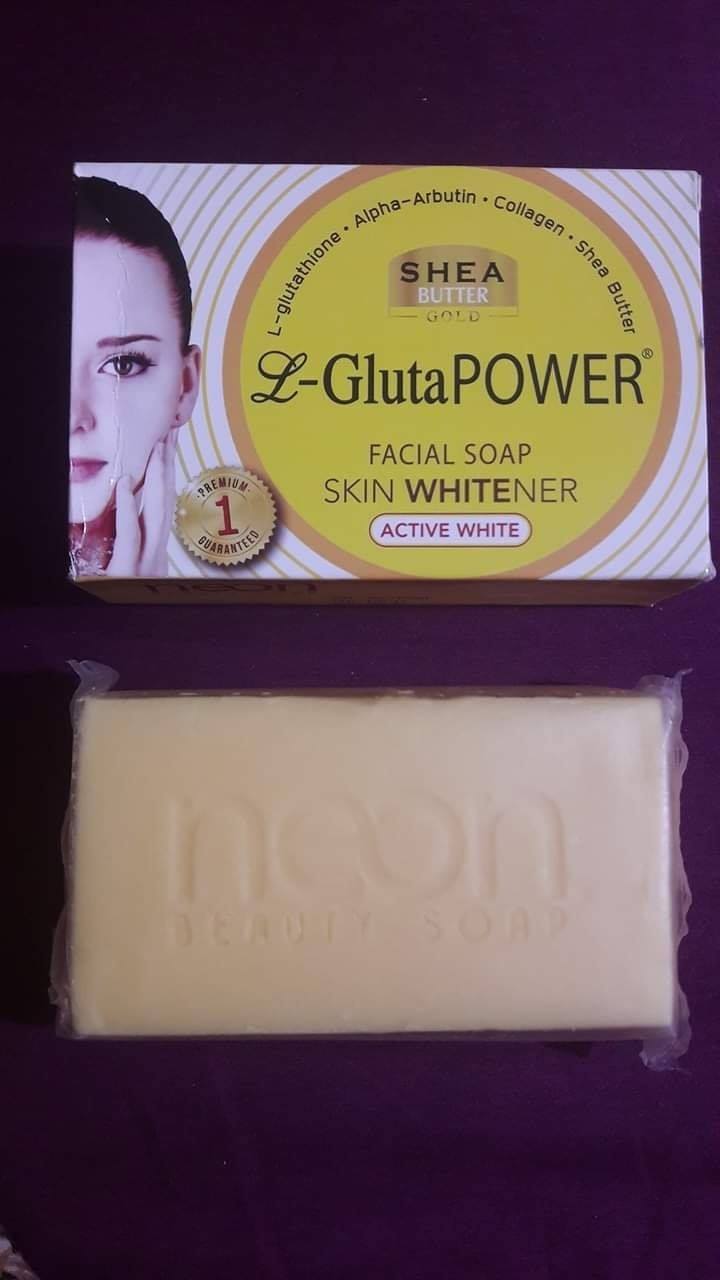 glutathione power soap Neon beauty L-Gluta facial whitening soap With shea butter gold Made in Thailand 135g كريم ترطيب كوري للعينين
