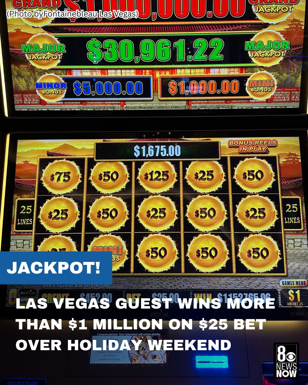 Winner winner chicken dinner! A lucky traveler hit $1.8 MILLION