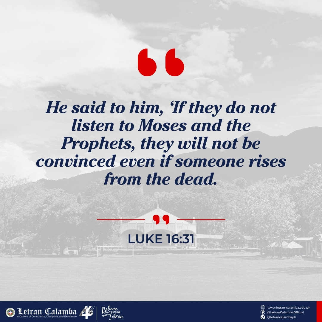 This verse is a... - Colegio de San Juan de Letran Calamba | Facebook