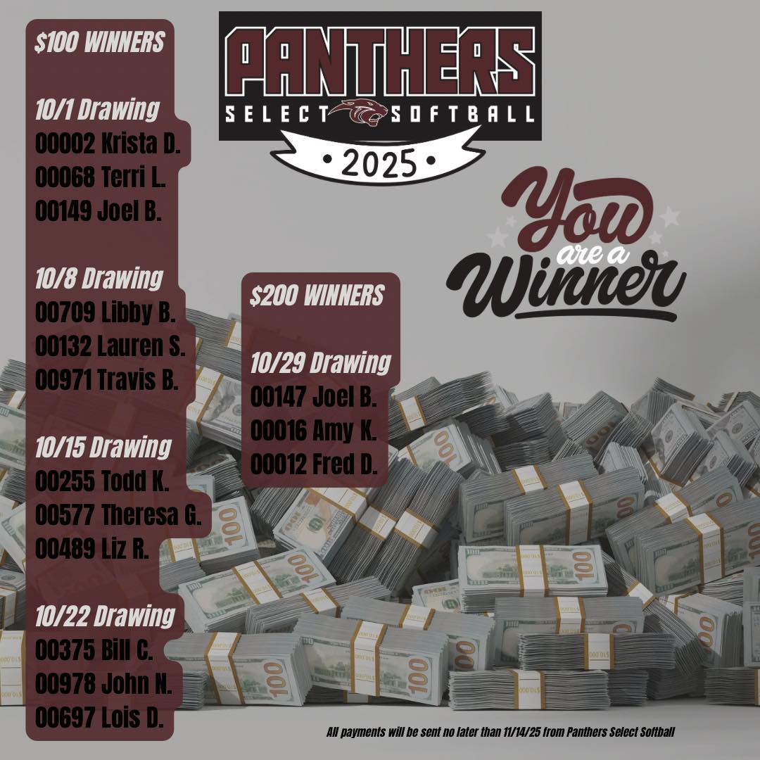 Panthers - 💰 Congratulations to our 2025 Panthers Select Softball ...