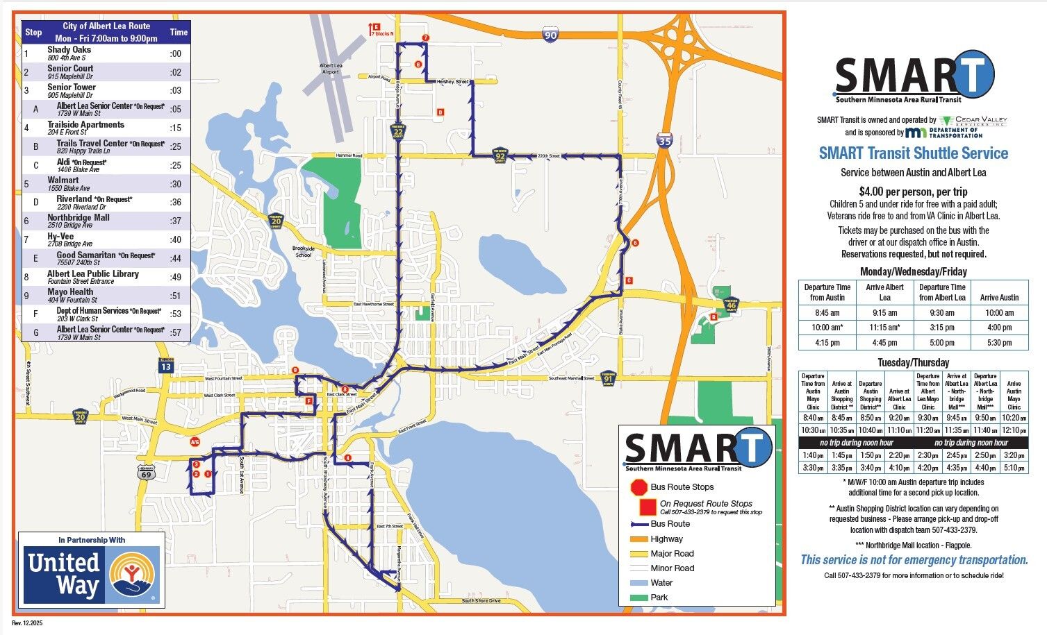 SMART - 🚏 Updated 2026 Freeborn County Route Map 🚏 Please not the ...