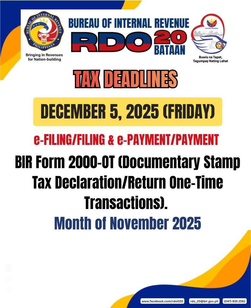 D... - Bureau of Internal Revenue RDO 020 Balanga City, Bataan | Facebook