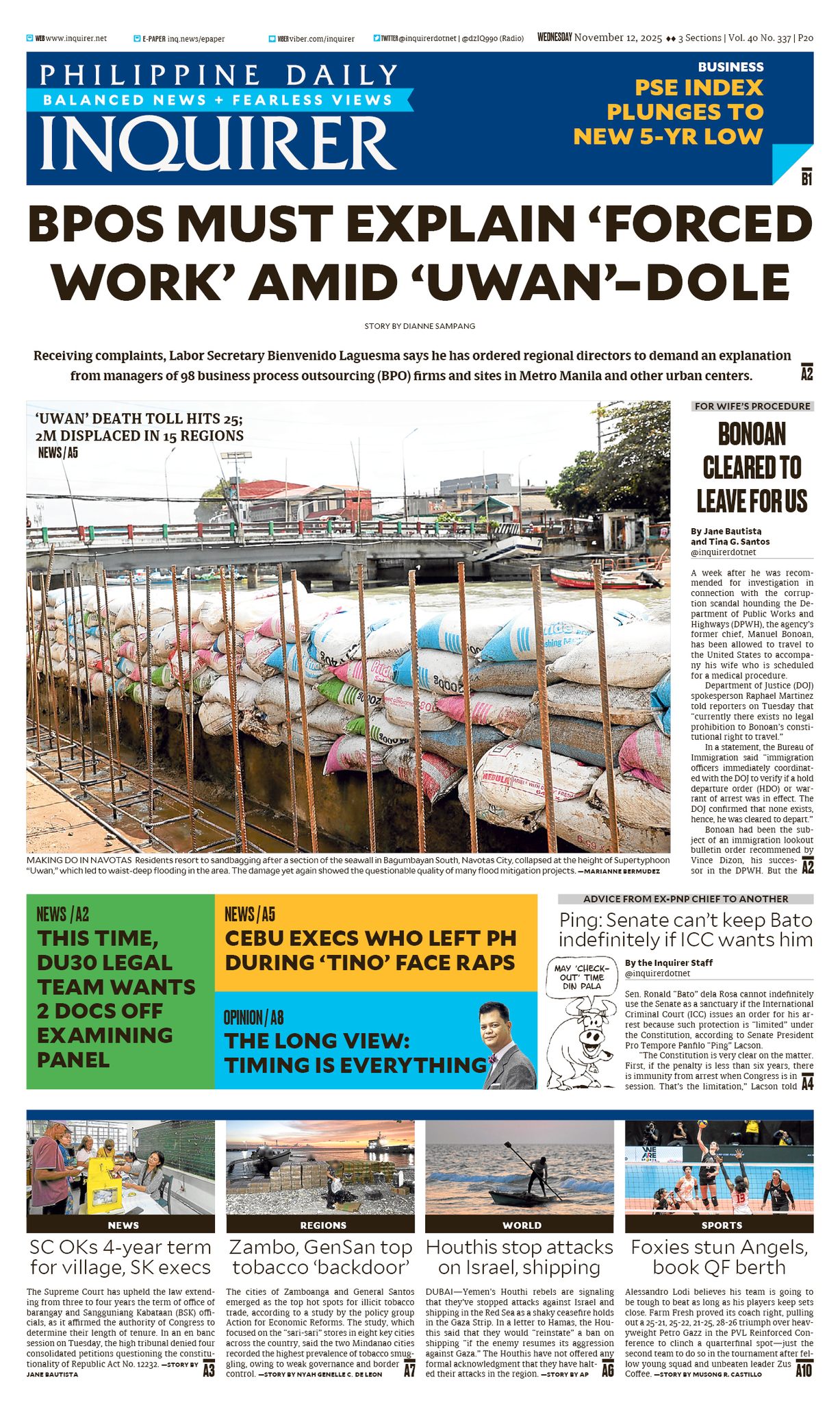 INQUIRER.net - Today's Inquirer front page (November 12,... | Facebook