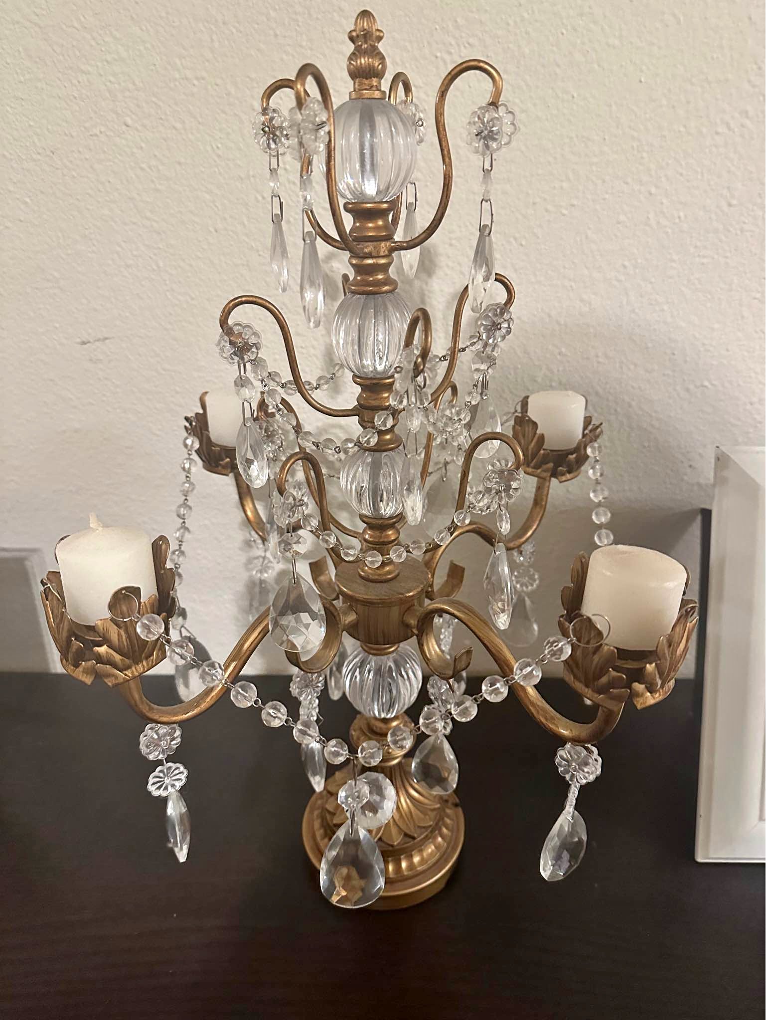 Candle chandelier | Vintage-Style Crystal Candelabra – Elegant Decor ...