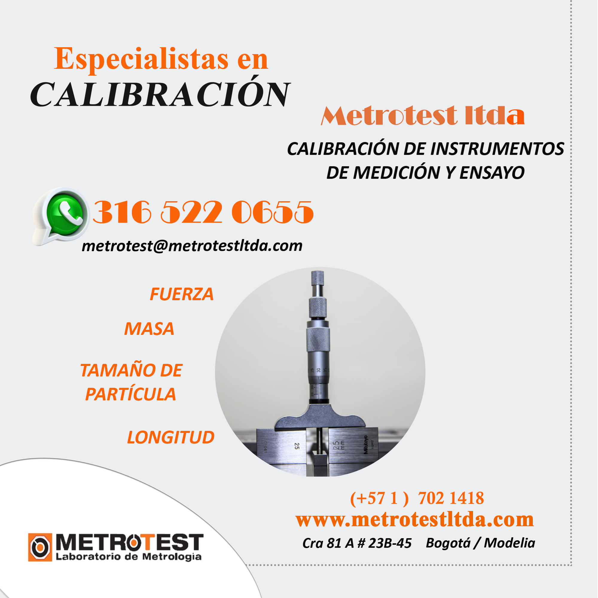Metrotest - Especialistas en calibración de instrumentos de medición y ...