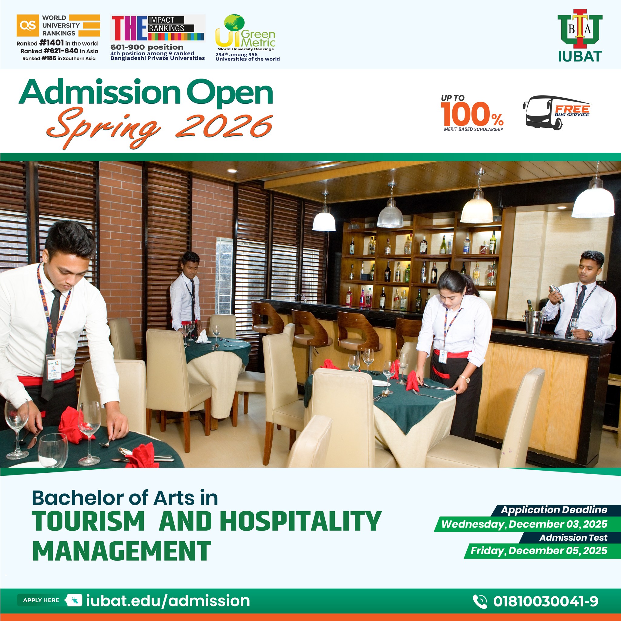 Admission Open for Spring 2026 Semester Apply Online: https://www.iubat ...