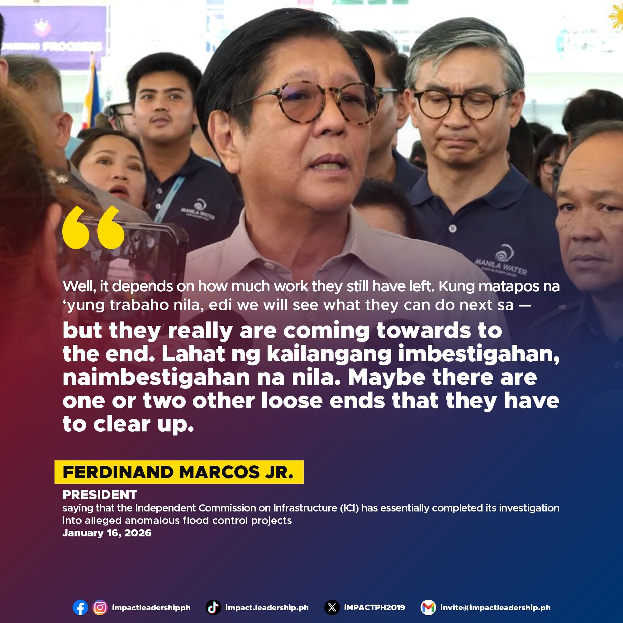 iMPACT - MARCOS: ICI PROBE ON ANOMALOUS FLOOD PROJECTS NEARLY COMPLETE ...