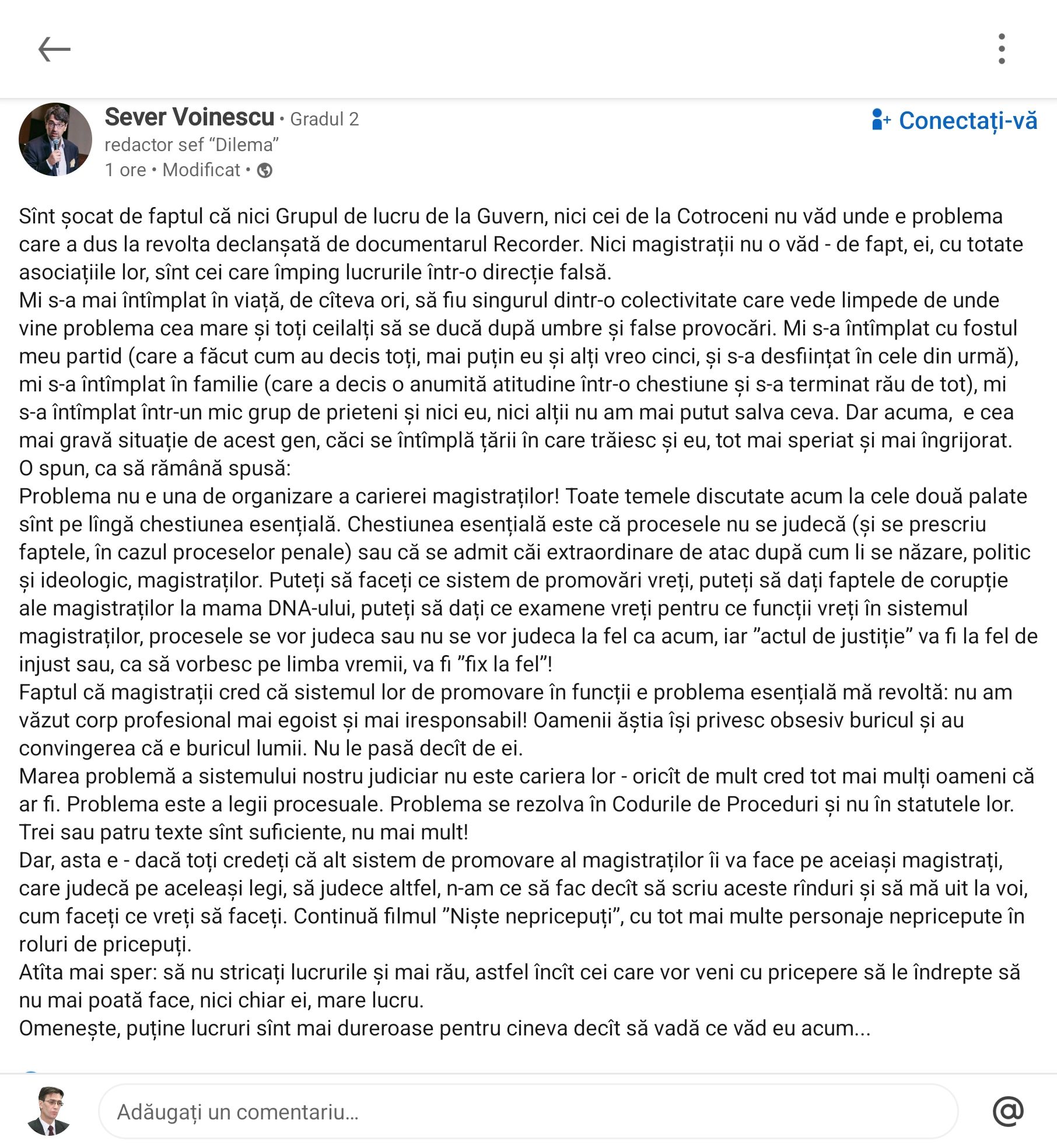 Adrian - Un text asupra căruia trebuie reflectat și din nou reflectat ...